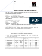 Surat Perjanjian Sewa Pakai Alat Berat