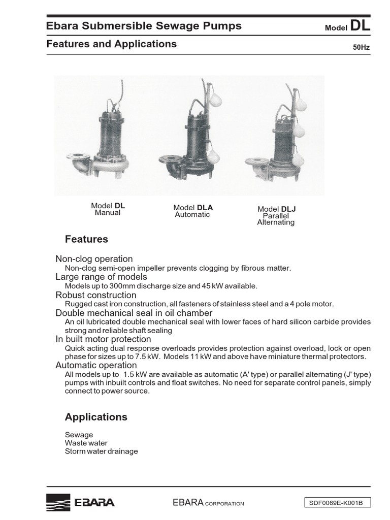 DL Technical Data EBARA | PDF | Bearing (Mechanical) | Steel