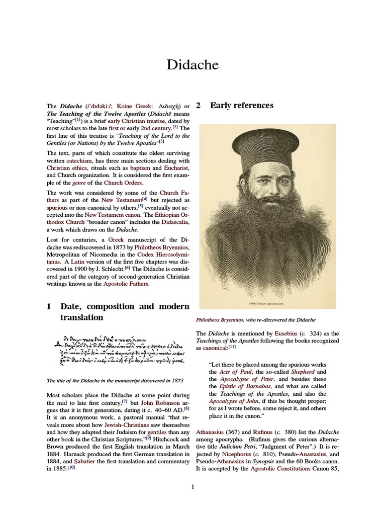 Didache: 2 Early References | PDF | Religion & Spirituality