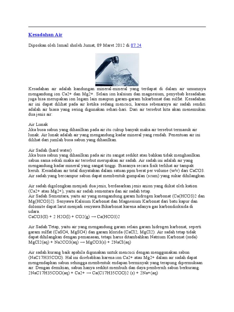 Kesadahan Air | PDF