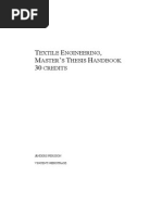 Textile Engineering - Masters Thesis Handbook