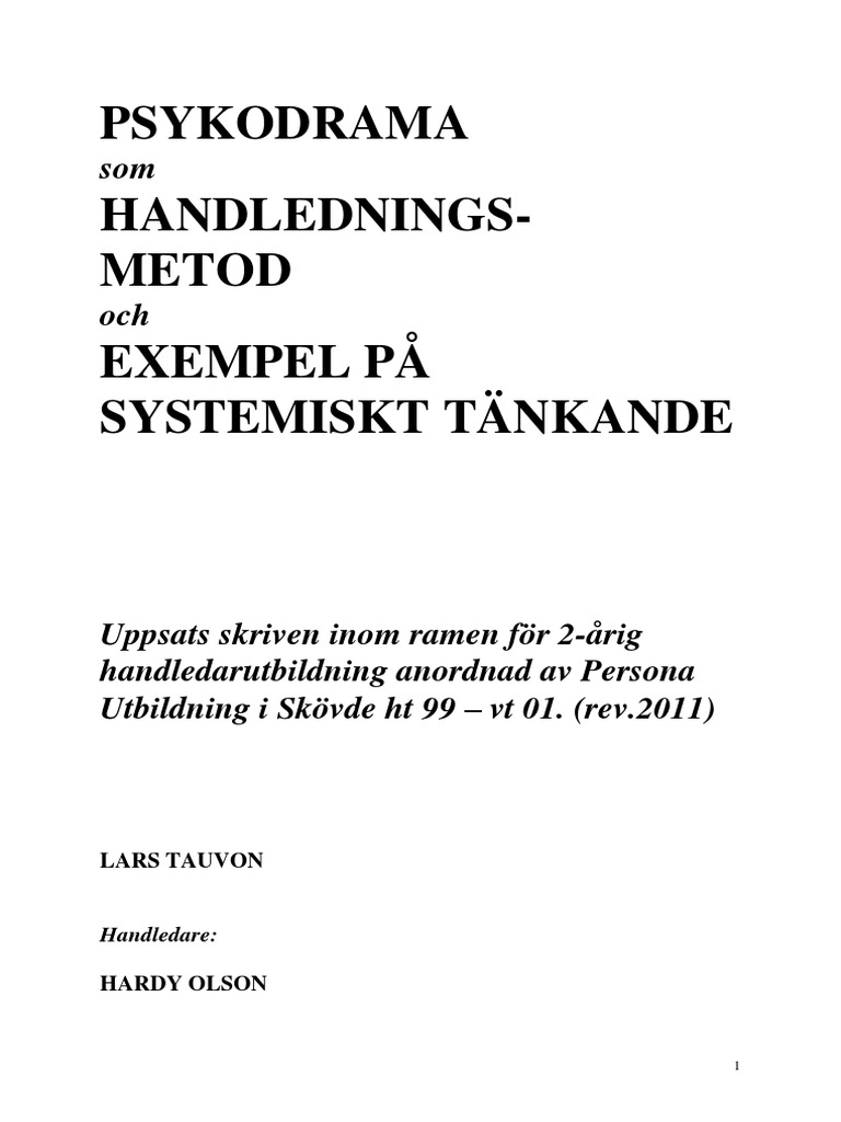 Vad är psykodrama