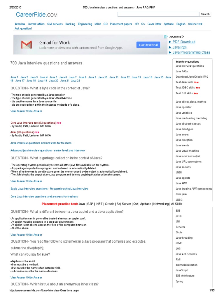 Java Interview Questions and Answers | Java (Programming  