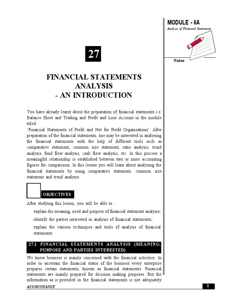 FS Analysis | Balance Sheet | Income Statement