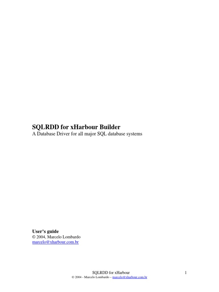 SQLRDD Manual | PDF | Database Index | Sql
