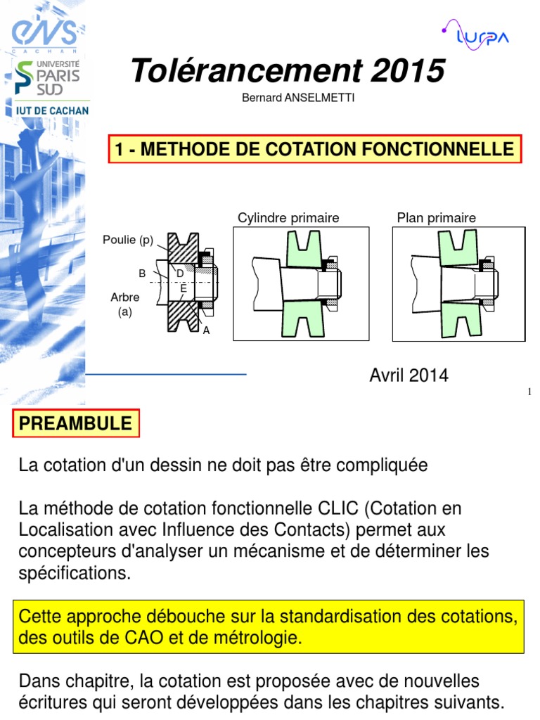 Méthode de Cotation Fonctionnelle CLIC | PDF | Ingénierie mécanique ...