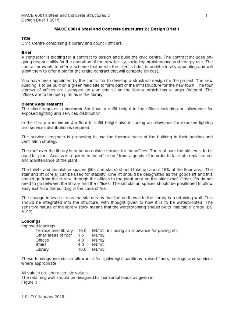 Structural Design Brief PDF Wall Roof