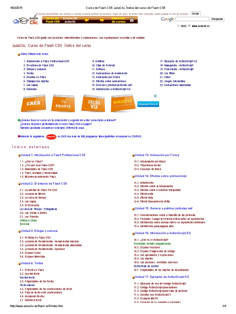 Curso de Flash CS5. AulaClic | PDF | Youtube | Informática