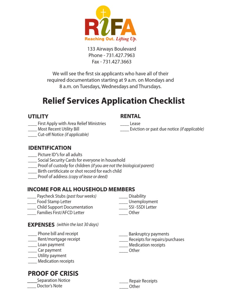 Relief Services Application Guide | PDF