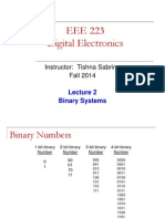 EEE 223 Digital Electronics: Instructor: Tishna Sabrina Fall 2014