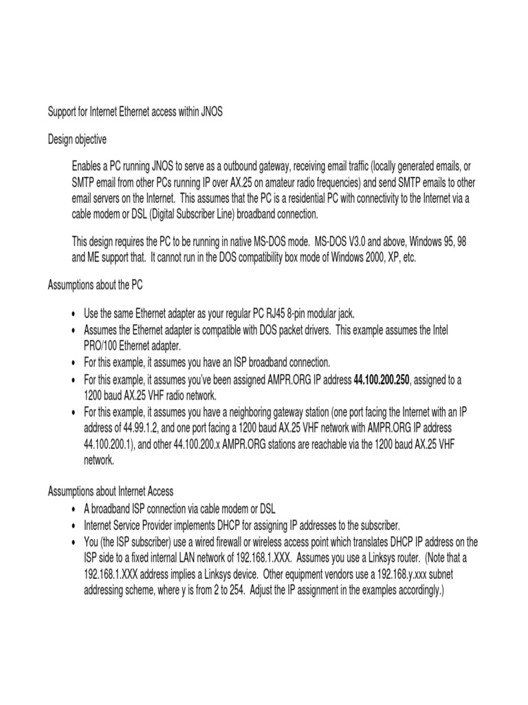 Ethernet Support | PDF | Ip Address | Transmission Control Protocol