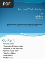 Job and Task Analysis