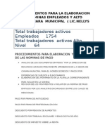 Procedimientos para La Elaboracion de Nominas