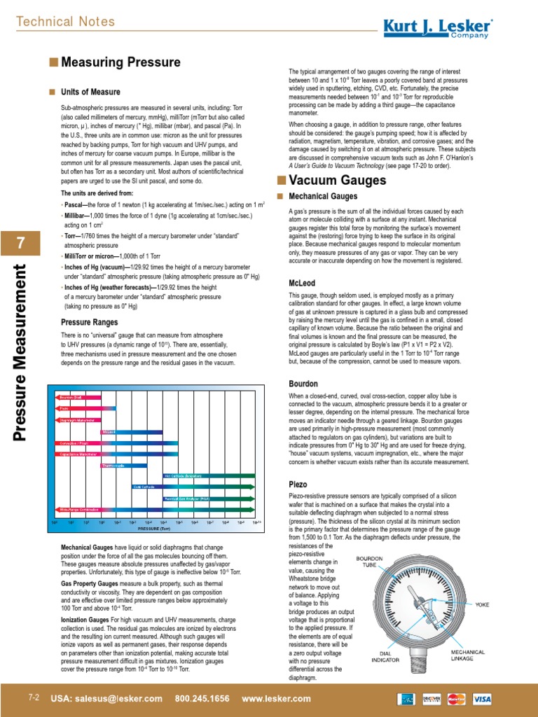 Pressure Measurement Techniques Explained | PDF | Pressure Measurement ...