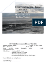 ENVR124: Environmental Issues: Fall 2010 Newton 202