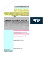 La prosa y poesía españolas de los siglos XVIII y XIX