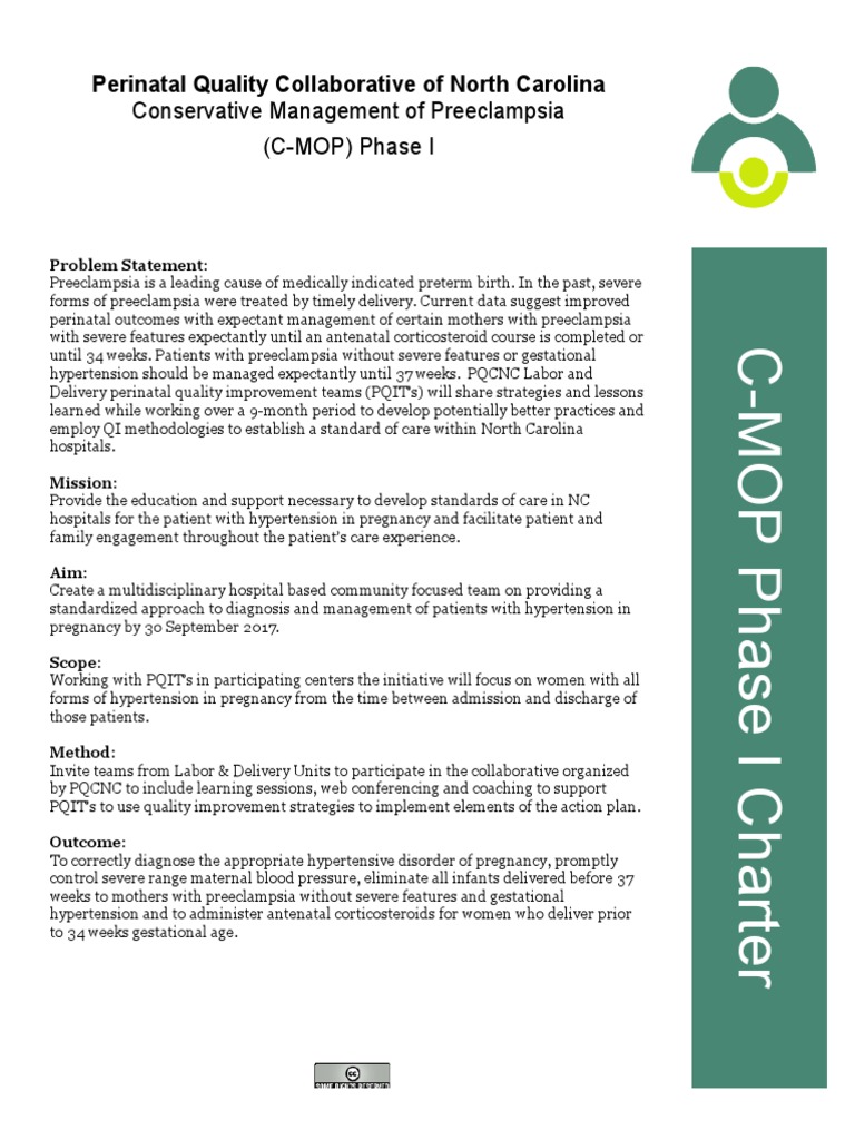 C-MOP Phase I: Preeclampsia Management Standards | PDF