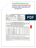 Group-D Exam Question Paper: Exam Held On 30: South Central Railway: Railway Recruitment Cell