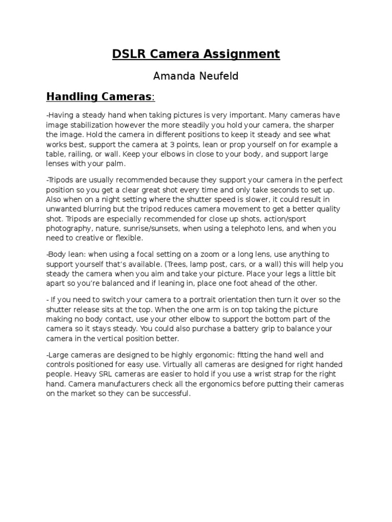 dslr camera assignment Camera Camera Lens