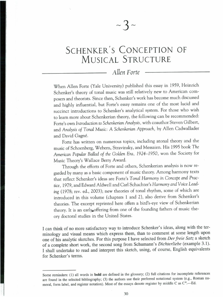 Allen Forte Schenkers Conception of Musical Structure | PDF