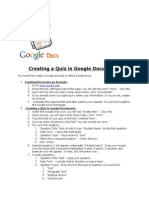 Creating a Quiz in Google Documents
