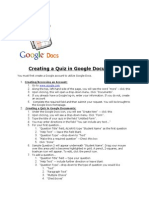 Creating A Quiz in Google Documents