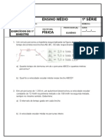 1º Ano Física Velocidade Média Escalar