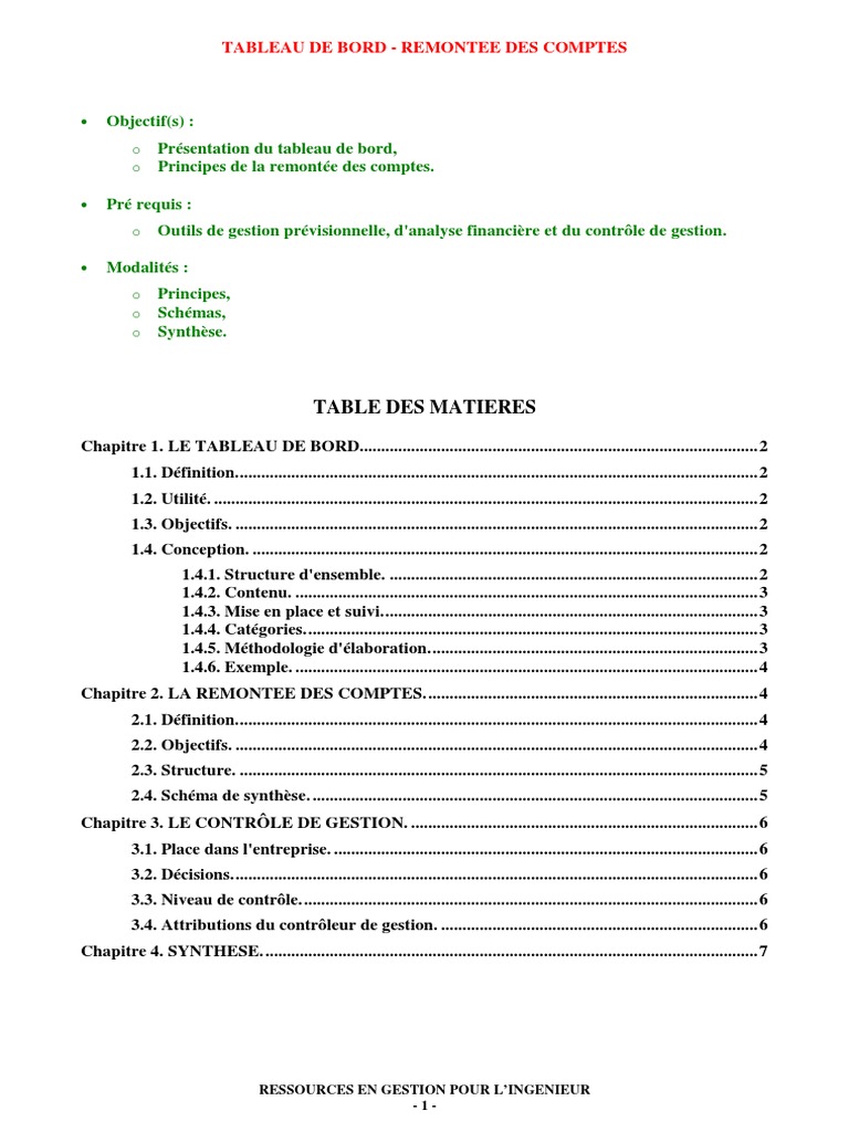 Tableau De Bord Commercial Exercice Corrigé Pdf