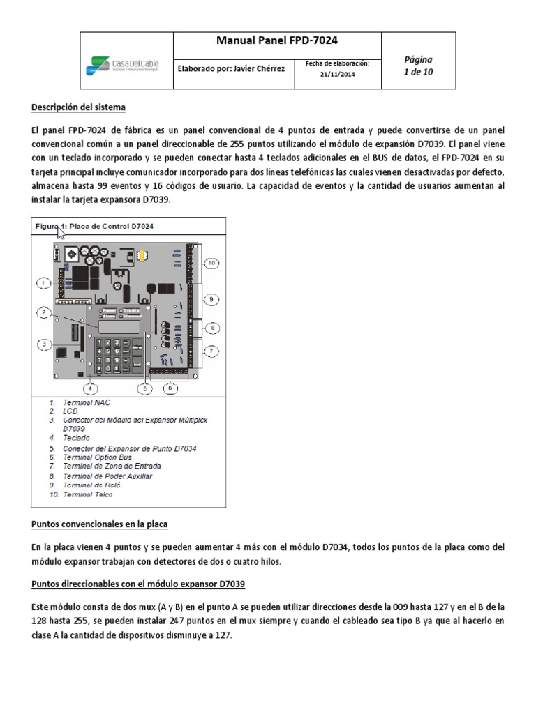 MANUAL DE PANEL FPD-7024.pdf | Dirección IP | Teclado