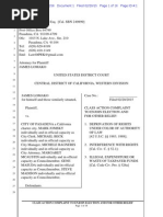 Federal Civil Rights Lawsuit Filed by James Lomako vs. City of Pasadena