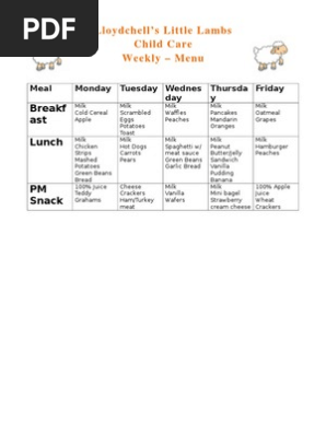 weekly menu