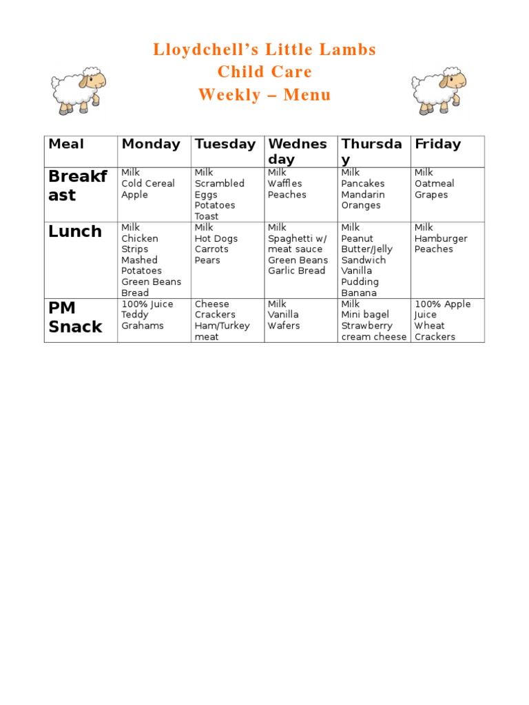 Weekly Menu | PDF | Cooking, Food & Wine