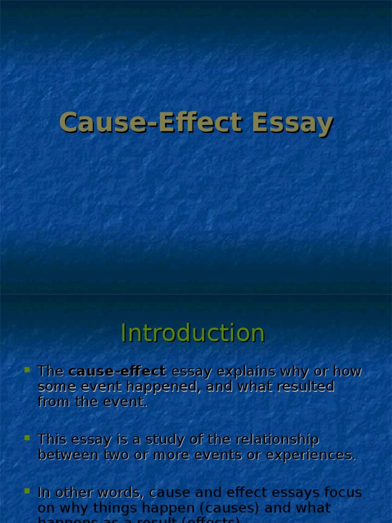 Cause-Effect Essay Writing Guide | PDF | Essays | Causality