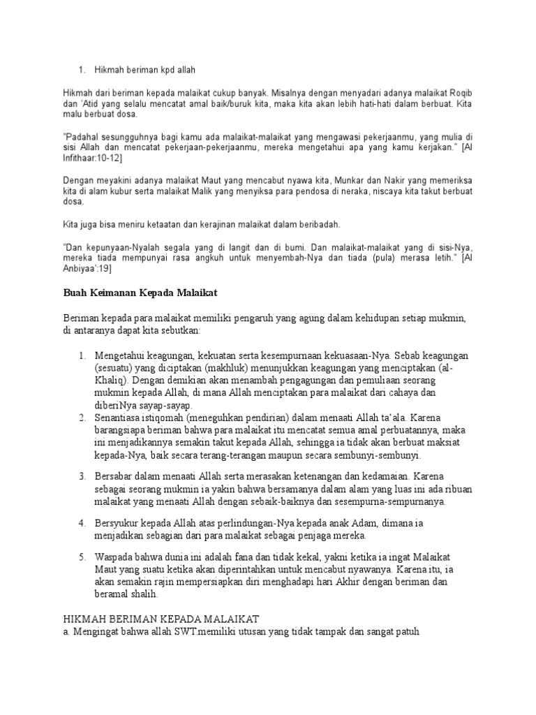 Hikmah Beriman Kpd Allah Pdf