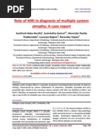 Role of MRI in diagnosis of multiple system atrophy