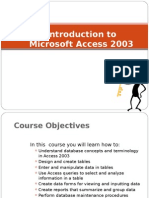 Microsoft Access 2003 Introduction