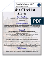 STS-31 Mission Checklist