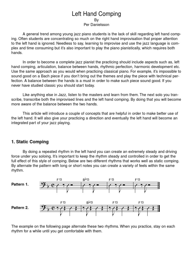 Comping 2 | PDF | Jazz | Piano