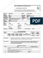 Islamic University of Technology: Course Outline and Course Plan