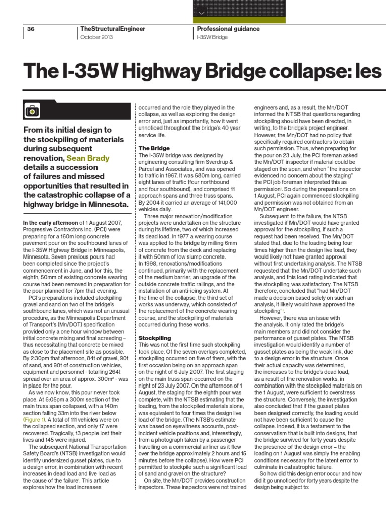 Highway Bridge Collapse | PDF | Road Transport | Transport