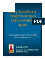 Diseno y Construccion de Un Biodigestor Industrial Para Tratamientos de Residuos Organicos