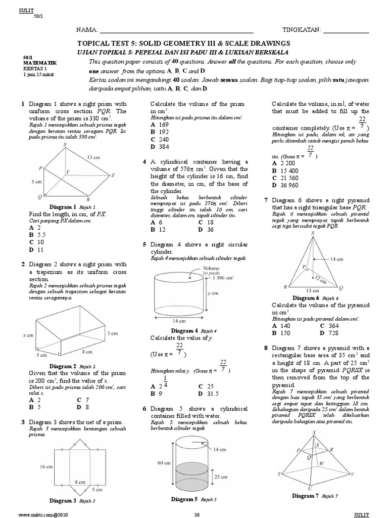 Solid Geometry III & Scale Drawings | PDF
