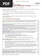 Application for a Temporary Resident Visa - Checklist