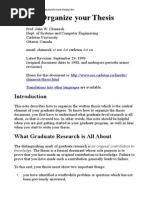 How to Organize Your Thesis