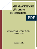 De La Torre, Alasdair Macintyre, Un Crítico Del Liberalismo (2008)