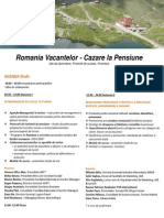Agenda Conferintei Romania Vacantelor - Cazare La Pensiune
