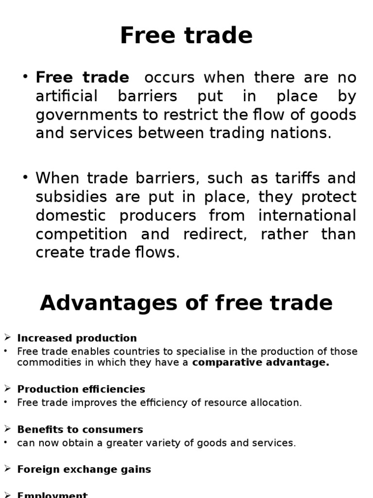 Advantages of Free Trade Explained | PDF | Free Trade | Dumping ...