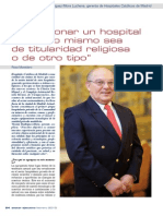 Entrevista Vicente Rodríguez-Mora, Gerente Del Grupo Hospitales Católicos de Madrid