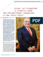 Entrevista Vicente Rodríguez-Mora, gerente del Grupo Hospitales Católicos de Madrid