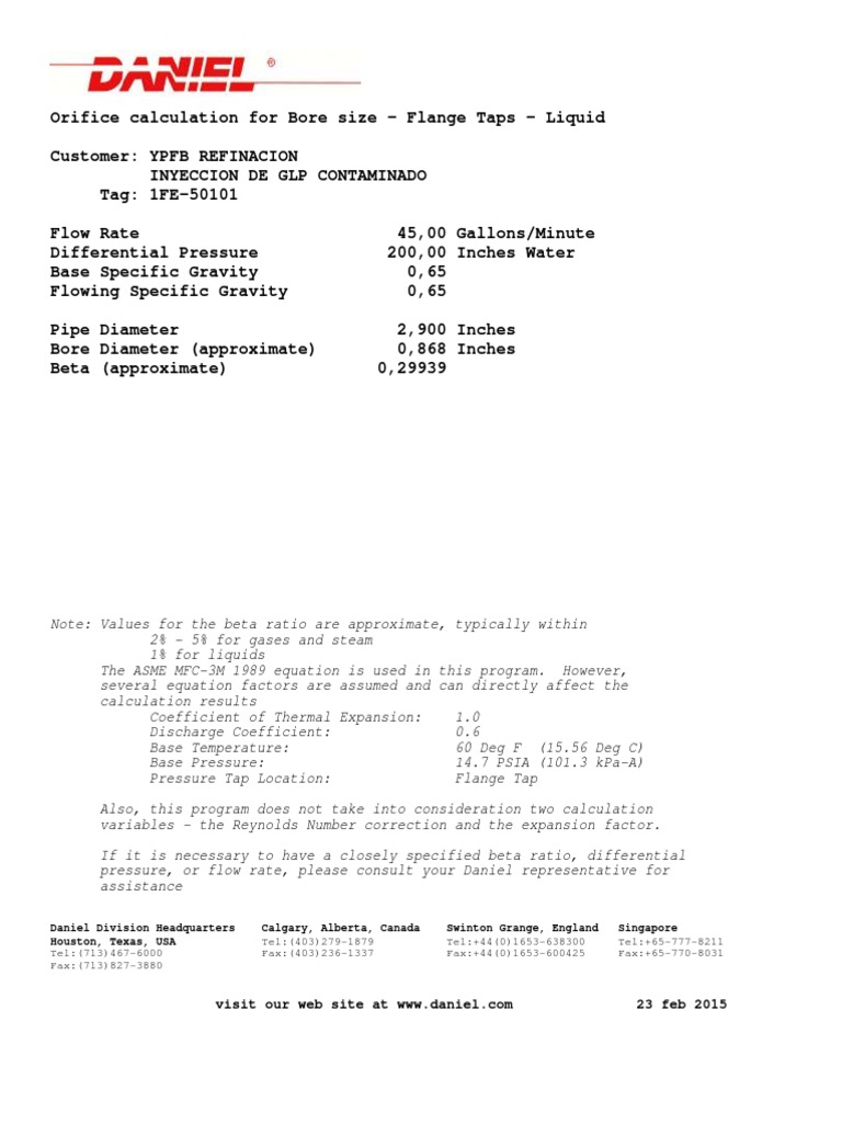 Orifice Calculator | PDF